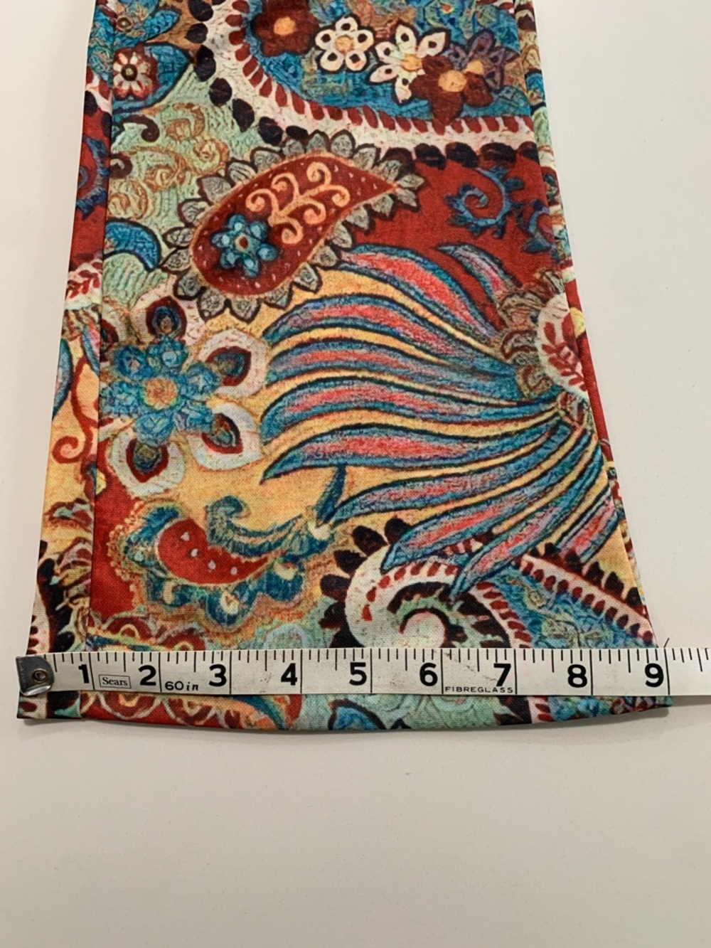 High-waisted Paisley Flare Retro Boho Festival Pants, Vintage inspired Coachella - Picture 8 of 10